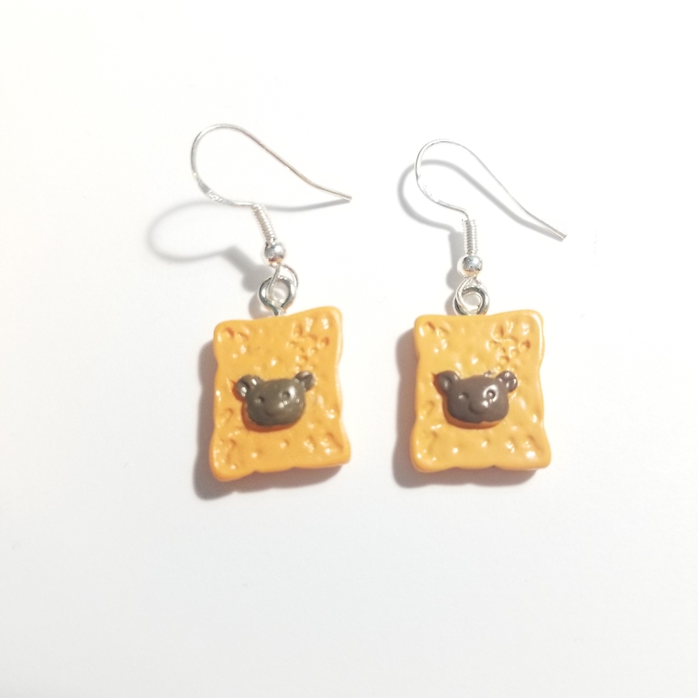 Bread With Chocolate Bear Earrings